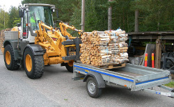 Loading firewood on trailer 2